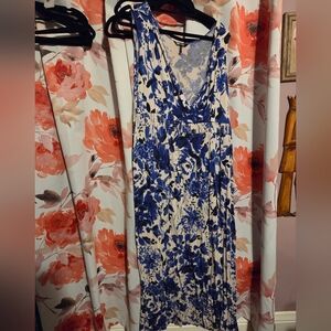 Floral Blue and White Women's Dress